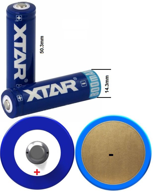 Bateria Xtar 14500 800mAh